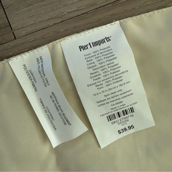 Pier 1 Imports Bird and Butterfly Table Runner Colorful Bohemian Classic Tassel - Picture 6 of 7